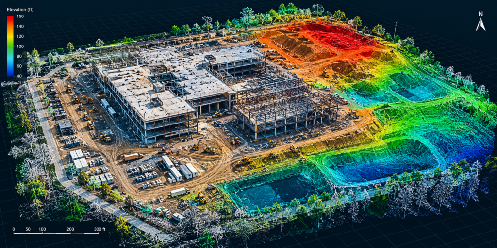 lidar construction site elevation map