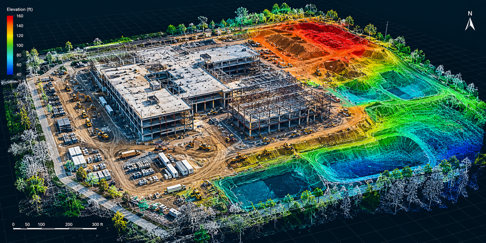 lidar construction site elevation map
